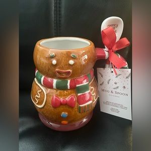 NWT Gingerbread Man Mug & Spoon.